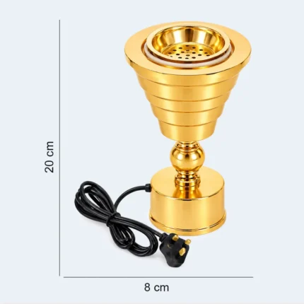 Luxury Golden Electric Bukhoor Incense Burner 8 x 20 cm