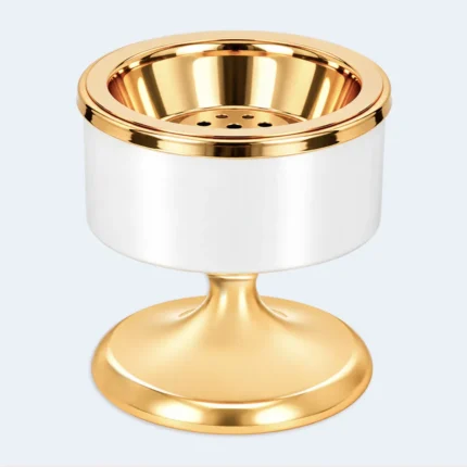 Luxury White & Gold Bukhoor Incense Burner Stand 7 x 8 cm