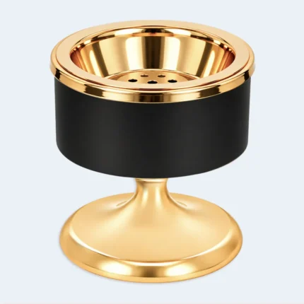 uxury Black & Gold Bukhoor Incense Burner Stand 7 x 8 cm