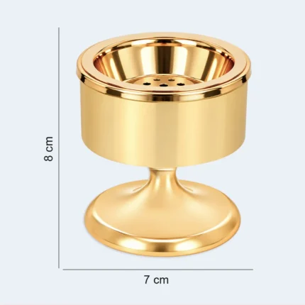 Luxury Golden Bukhoor Incense Burner with Pedestal Stand 7 x 8 cm
