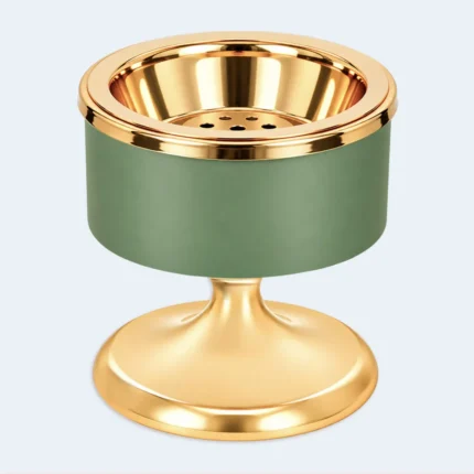 Luxury Green & Gold Bukhoor Incense Burner Stand 7 x 8 cm