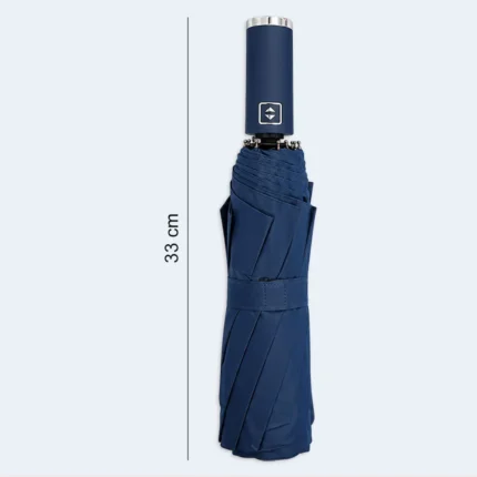 Compact 3-Fold Automatic Travel Umbrella with Strap – 33 cm
