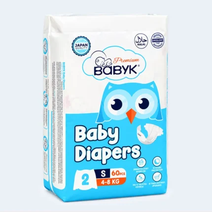 BabyK Premium Baby Diapers Size 2 Small 4–8 kg – 60 Pieces