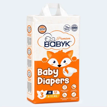 BabyK Premium Baby Diapers Size 3 M 6–11 kg – 52 Pieces