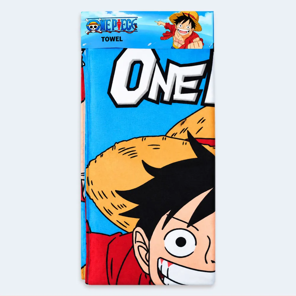 towel-60x120 One Piece Luffy Kids Towel 60 × 120 cm – Blue