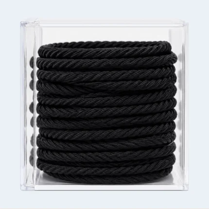 Black Twisted Elastic Hair Bands for Girls & Women – Multipack