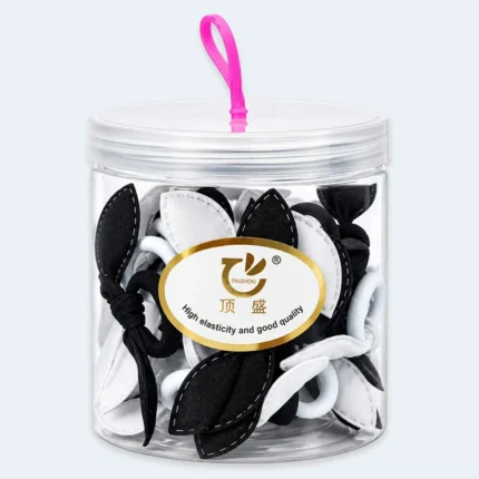Black & White Bow Elastic Hair Bands for Girls – Multipack