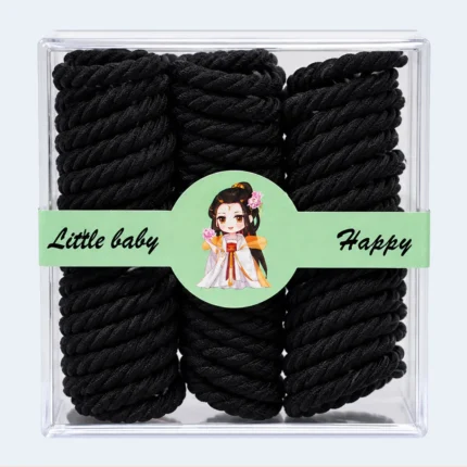 Black Twisted Elastic Hair Bands for Girls & Women – Multipack