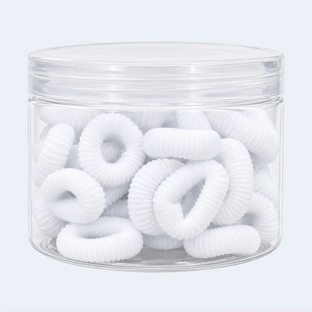 hair-ribbon White Soft Elastic Hair Ties for Girls & Women – Multipack