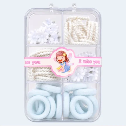 Girls Hair Accessories Set with Ties & Flower Claw Clips