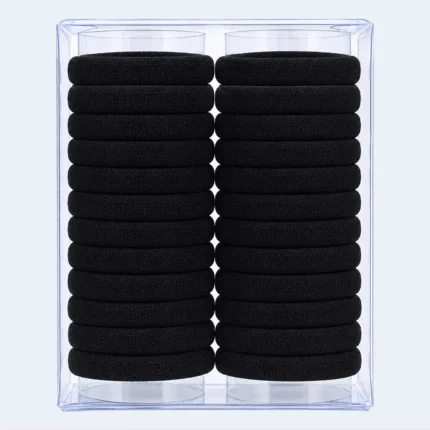 Black Thick Elastic Hair Bands for Women & Girls Multipack