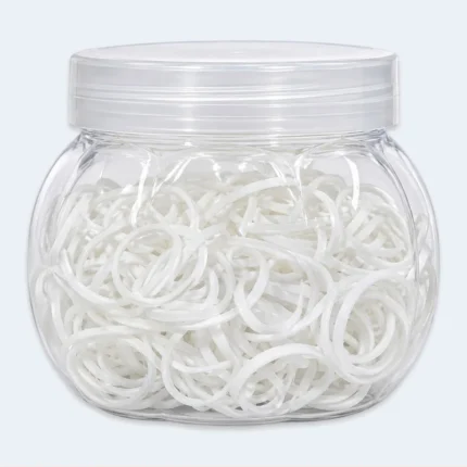 White Elastic Rubber Hair Bands for Women & Girls Multipack