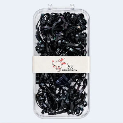 Black Elastic Rubber Hair Bands for Women & Girls Multipack