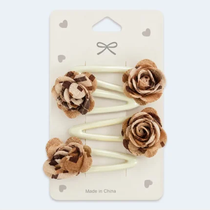 4-Piece Floral Snap Hair Clips for Girls & Women