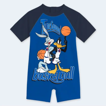 Boys Cartoon Basketball Short Sleeve Swimwear – Age 8-9 Years
