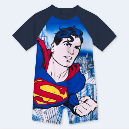 Boys Superhero Short Sleeve Swimwear – Age 6-7 Years