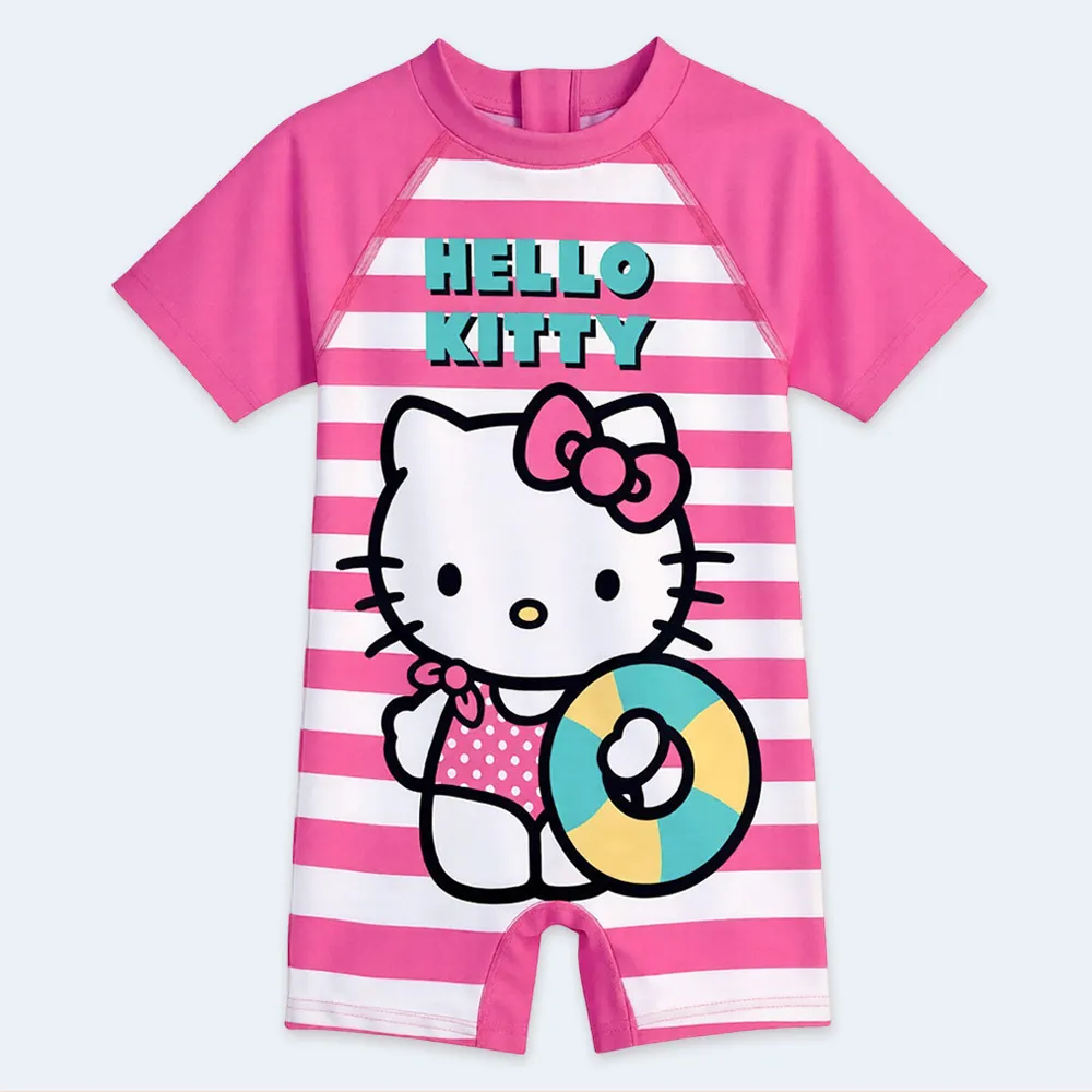 Girls Hello Kitty Short Sleeve One-Piece Swimwear – 3–4 Years Girls Hello Kitty Short Sleeve One-Piece Swimwear – 3–4 Years