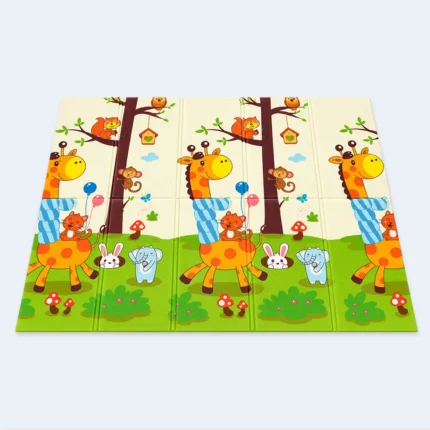 Kids Foldable Animal Forest Play Mat – 150 × 200 cm