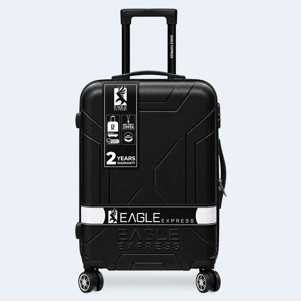 Eagle Express Expedition 24-Inch Hard Shell Trolley Suitcase with Spinner Wheels – Black Eagle Express Expedition 24-Inch Hard Shell Trolley Suitcase with Spinner Wheels – Black