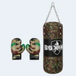 Kids Boxing Punching Bag Set with Gloves – Camouflage Design 50 × 20 cm