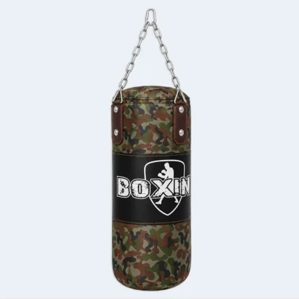 Kids Boxing Punching Bag Set with Gloves – Camouflage Design 50 × 20 cm