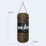 Kids Boxing Punching Bag Set with Gloves – Camouflage Design 50 × 20 cm