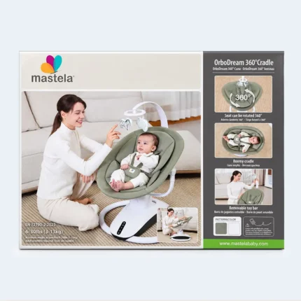 Mastela OrboDream 360° Rotating Baby Cradle with Removable Toy Bar