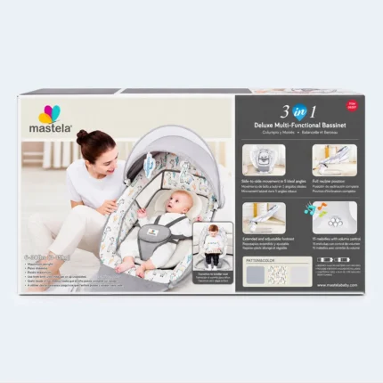 Mastela 3-in-1 Deluxe Multi-Functional Baby Bassinet with Music & Adjustable Recline