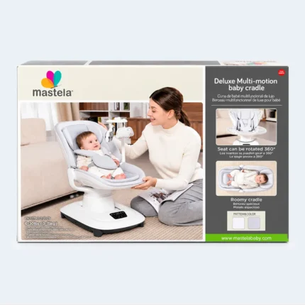 Mastela Deluxe Multi-Motion Baby Cradle with 360° Rotating Seat