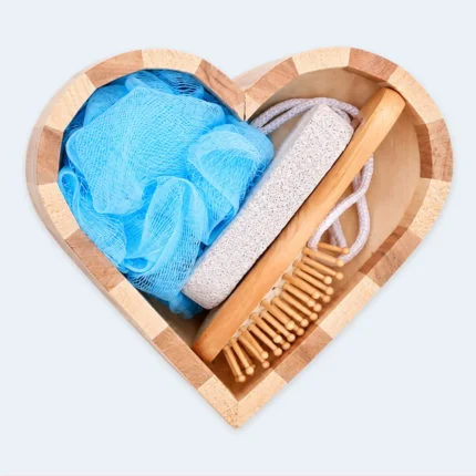 Premium Bath & Body Care Gift Set with Wooden Accessories ( Blue )
