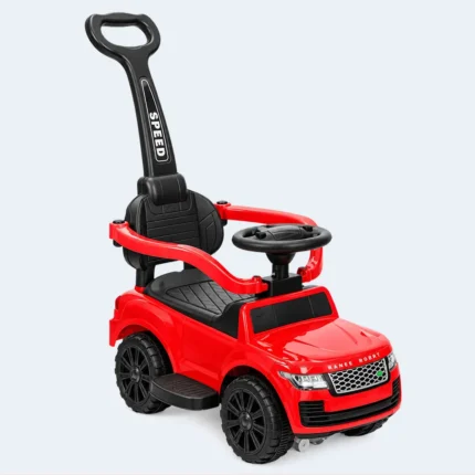Kids Ride-On Push Car with Parent Handle, Steering Wheel & Safety Backrest