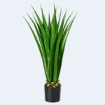 Artificial Aloe Vera Plant with Black Pot – 100 cm