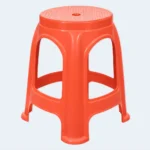 Round Plastic Stool with Textured Seat – 36 × 40 cm ( Red )