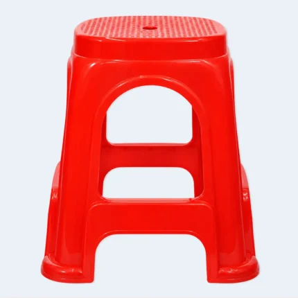 Tall Plastic Stool with Textured Seat – 50 × 30 × 30 cm ( Red )