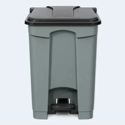 50L Plastic Pedal Garbage Bin with Lid – Grey & Black