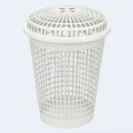 Nova Plastic Laundry Basket with Ventilated Lid – 58 × 43 cm ( White )