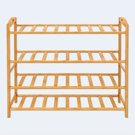 4-Tier Bamboo Shoe Rack – Wooden Shoe Storage Organizer 70 × 23 × 67 cm