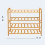 4-Tier Bamboo Shoe Rack – Wooden Shoe Storage Organizer 70 × 23 × 67 cm