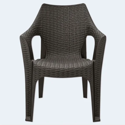 Babil Rattan Style Plastic Chair with Armrests – 85 × 60 cm