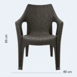 Babil Rattan Style Plastic Chair with Armrests – 85 × 60 cm