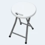 Portable Folding Stool with Round Seat & Metal Frame – 29 × 45 cm