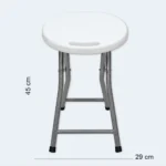Portable Folding Stool with Round Seat & Metal Frame – 29 × 45 cm