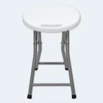 Portable Folding Stool with Round Seat & Metal Frame – 29 × 45 cm