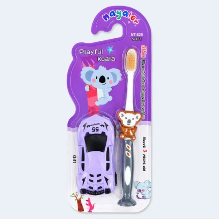 Mayaler Kids Ultra Soft Toothbrush with Toy Sports Car Gift – NT-625 (Purple)