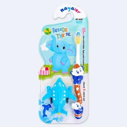 Mayaler Kids Ultra Soft Toothbrush with Toy Airplane Gift – NT-628 (Blue)