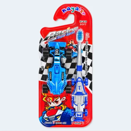 Mayaler Kids Ultra Soft Toothbrush with Toy Racing Car Gift – NT-618 ( Blue )
