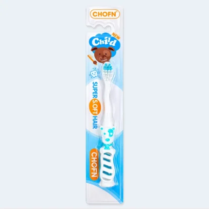 CHOFN Kids Super Soft Toothbrush with Cute Bear Handle ( Blue )