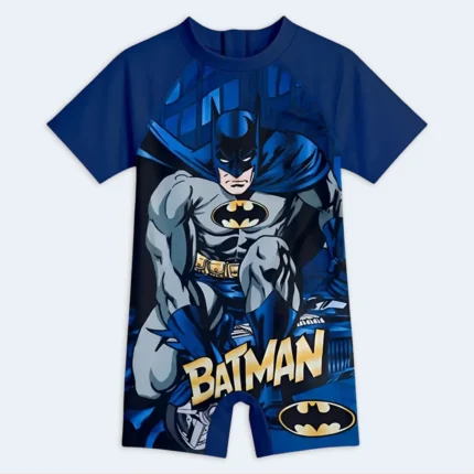 Boys Batman Superhero Short Sleeve One-Piece Swimwear – Ages 3–4 Years
