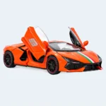 Premium 1:28 Die-Cast Alloy Sports Car Toy – Orange, 22 × 10 cm