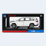 Premium White Pull Back Die-Cast Luxury SUV Toy Car – 1:28 Scale, 22 × 10 cm